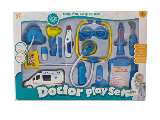 صورة مجموعة لعب الطبيب للأطفال، مصممة لتحفيز الخيال وتشجيع اللعب التظاهري.